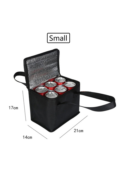 Choice Small Black Portable Lunch Cooler Bag Folding Insulation Picnic Ice Pa...