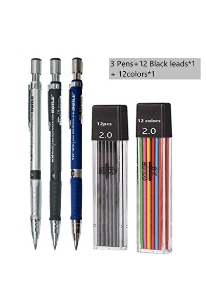 Choice مجموعة أقلام رصاص ميكانيكية ملونة 2 مم، تتضمن رصاصًا ملونًا/أسودًا، من...