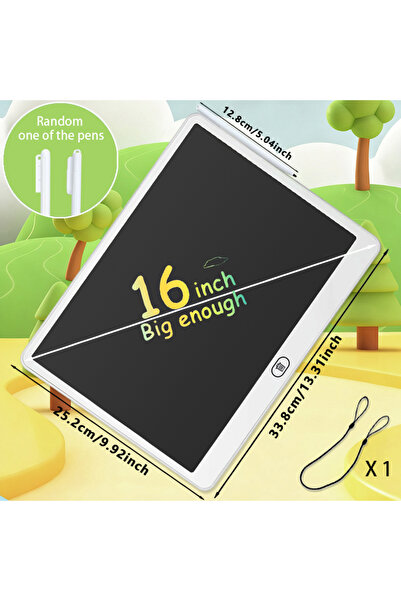 Choice 16 inch white 11/13/16 Inch Kids Chalkboard LCD Writing Board Tablet D...