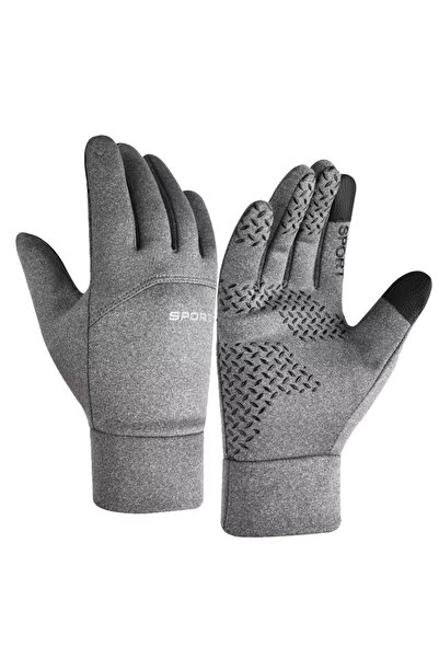 Choice قفازات كرة قدم رمادية مقاس L، مقاومة للماء، عازلة للحرارة، مناسبة للاع...