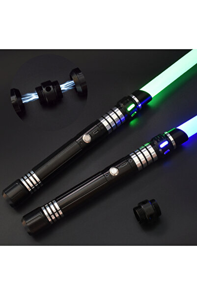Choice4 سيوف ضوئية معدنية RGB سوداء جرافيتية، قطعتان، للمبارزة، بحركة سلسة، ب...