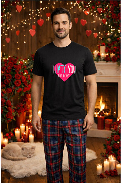 MVRDAR Мъжки памучен пижамен комплект от колекцията за Свети Валентин, Драгобете