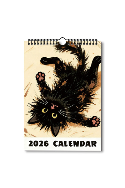 Choice 1PC 1PC 2026 Wall Calendar, Black Cat Theme, Perfect for Home & Office...