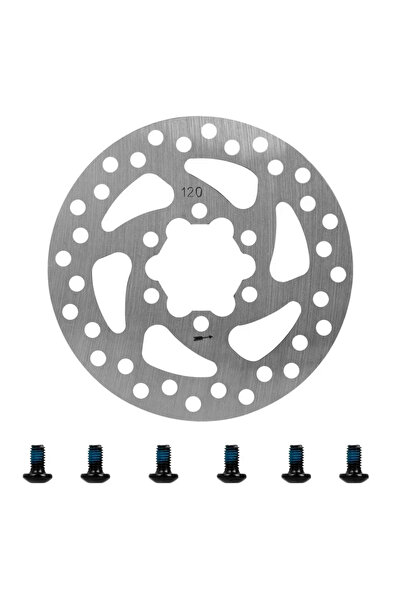 Choice قرص فرامل فضي 120 مم بستة ثقوب للدراجات البخارية الكهربائية، مزود ببراغي.