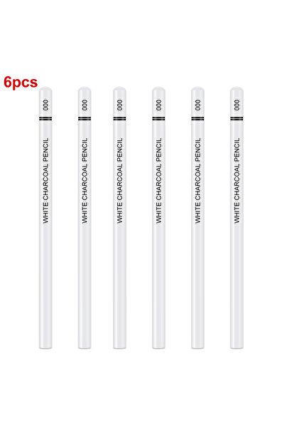 Choice ٦ أقلام رصاص كربونية بيضاء ٢ ٦/١٢، أقلام تحديد احترافية بيضاء بالفحم، ...