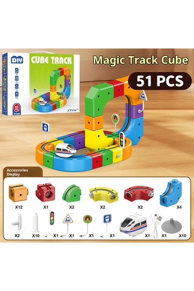 Choice مجموعة مسار مغناطيسي كهربائي قياسية مكونة من 51 قطعة مع مركبات مضادة ل...