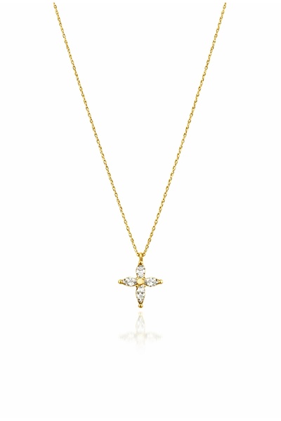 Siminkari Markiz Gold Kolye Orta Boy Gümüş