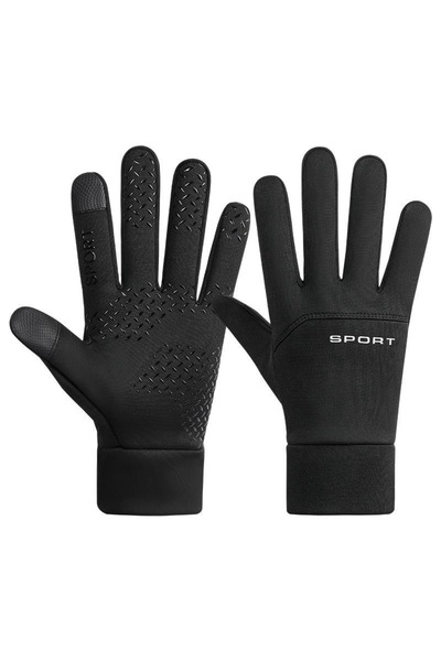 Choice M black-All fingers Autumn and Winter Ski Gloves with Fleece Warm and ...