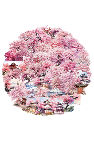 Choice 50 قطعة من ملصقات شجرة الخوخ المائية الإبداعية المصنوعة من مادة PET ال...