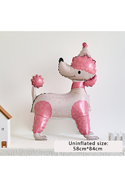 Choice بالون آخر من رقائق الألومنيوم على شكل كلب بودل وردي اللون، قطعة واحدة ...