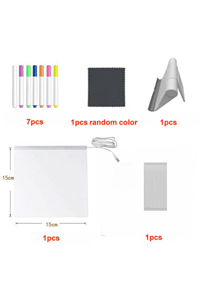 Choice 15x15cm Light Up Acrylic Message Board Rewritable DIY Children's Glowi...