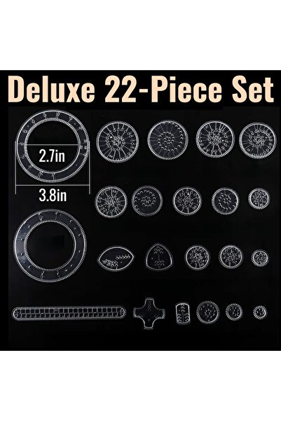 Choice مجموعة أدوات الرسم سبيروغراف (22 قطعة) - مسطرة روليت هندسية، لعبة ألغا...