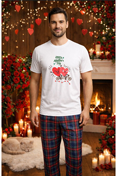 MVRDAR Set pijamale barbati bumbac Colectia Valentine's Day, Dragobete