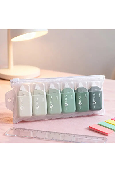 Choice3 شريط لاصق أخضر منقط، 6 قطع، بكرة لاصقة مزدوجة الجوانب، عرض 6 مم، لاصق...