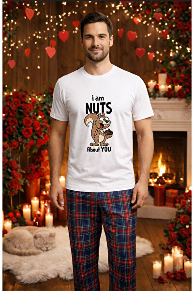 MVRDAR Σετ ανδρικής βαμβακερής πιτζάμας για την Ημέρα του Αγίου Βαλεντίνου, D...