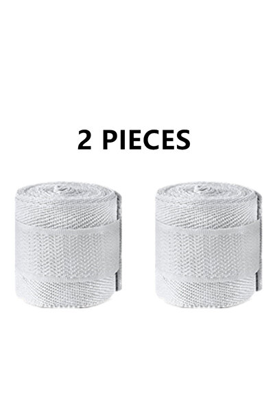 Choice قطعتان من ضمادات الملاكمة القطنية البيضاء، لفتان بطول 2.5 متر، حزام ري...
