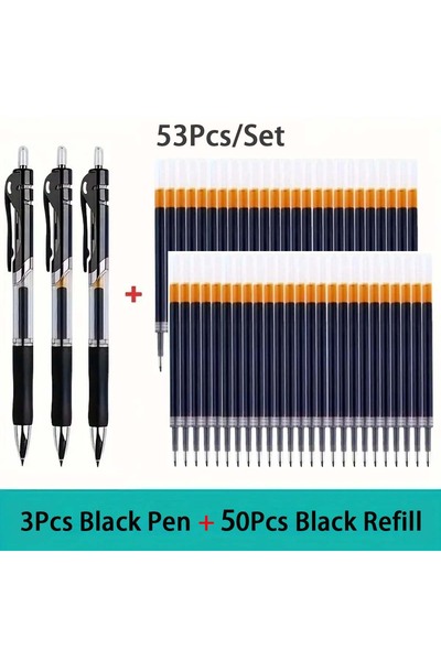 Choice Black-53pcs 23Pcs/Set Large Capacity 0.5mm Retractable Ballpoint Pen, ...