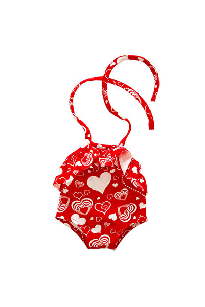 Choice ملابس سباحة لطيفة لدمية أمريكية مقاس 18 بوصة، مزينة بطبعة قلب جميل، مل...