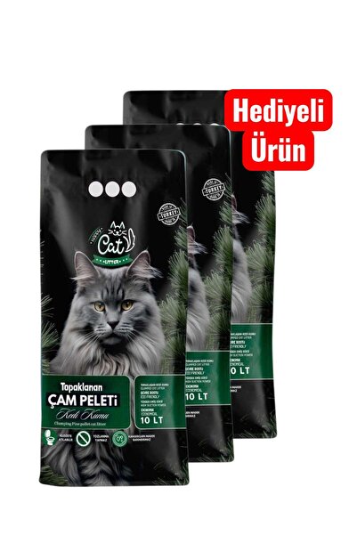 happycatlitter Topaklanan Çam Pelet Kedi Kumu 30 Litre ( 10 x3 ) En Çok Terci...