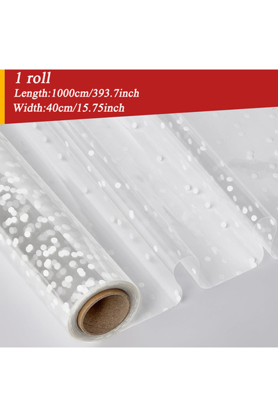 Choice لفة واحدة من ورق السيلوفان الشفاف للتغليف، مقاس 40 × 10 أمتار، لتغليف ...