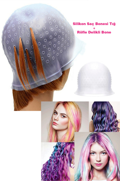 MADAME CANDY Silikon Saç Bonesi Tığ + Röfle Delikli Bone, Saç Bonesi Delikli
