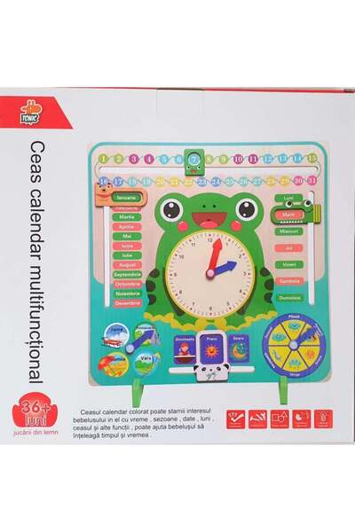 Montessori Ceas calendaristic multifuncțional din lemn