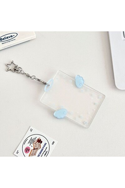 Choice1 حامل بطاقات كيبوب أزرق، سلسلة مفاتيح، غلاف شفاف من الأكريليك، حامل بط...