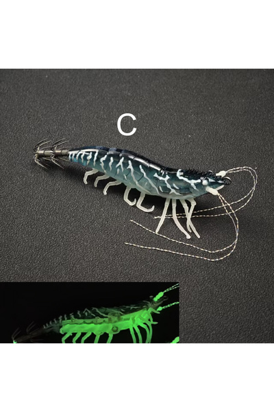 Choice قطعة واحدة - أزرق مخضر - طعم صيد روبيان حقيقي بطول 10 سم - طعم صيد روب...