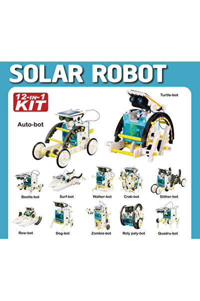 Choice روبوت أبيض 12 في 1، لعبة روبوت تعمل بالطاقة الشمسية، أداة تعليمية يمكن...