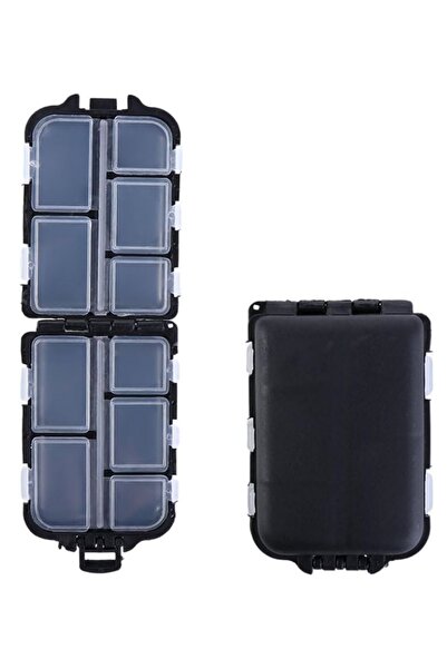 Choice صندوق أدوات صيد أسود محمول، يحتوي على خطافات وطعوم صناعية، وحاويات لتخ...