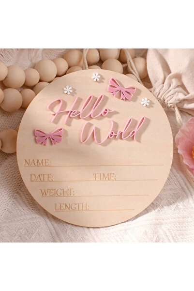 Choice Other 15cm Pink Ylsteed hello world newborn name sign dusty pink butte...