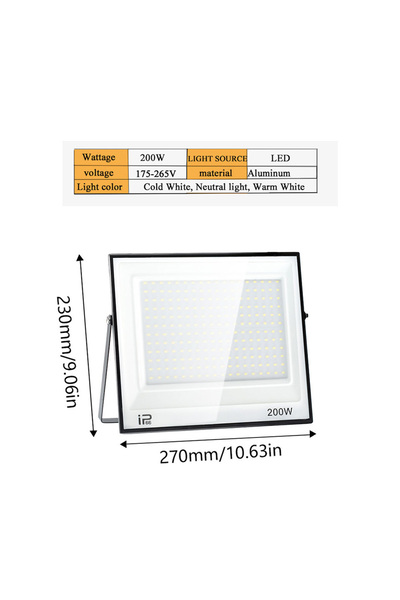 Choice Cold White 200W LED Spotlight Waterproof IP66 220V 20W 30W 50W 100W 15...
