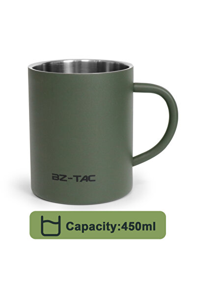 Choice 450ml Mug N Double Wall Coffee Mug Stainless Steel Matte Army Green Wa...