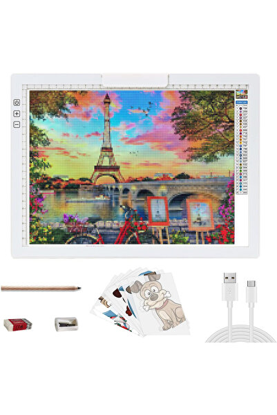 Choice صندوق إضاءة أبيض A4، لوحة إضاءة LED قابلة لإعادة الشحن مع 6 مستويات سط...