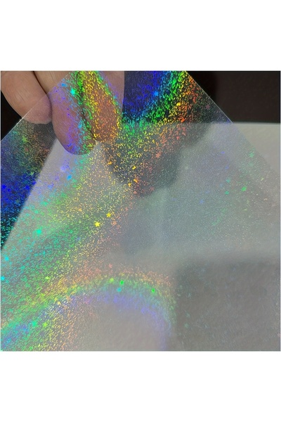 Choice A6 SAND STAR 50 Sheets Holographic Vinyl Sticker Paper Clear A6 Self A...