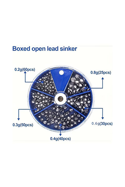 Choice مجموعة واحدة من 205 قطعة من أثقال الصيد، 5 أحجام من أوزان الرصاص، أثقا...