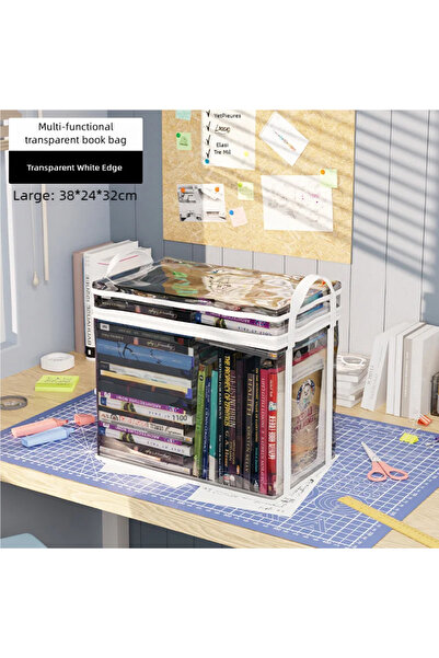 Choice صندوق تخزين أبيض كبير الحجم قابل للطي، شفاف، مناسب لغرف الطلاب والفصول...