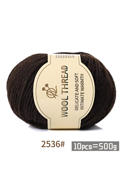 Choice 2536 لون بني قهوة، 500 غرام، 290 خيط صوف ألبكة ممشط متوسط الخشونة، منا...