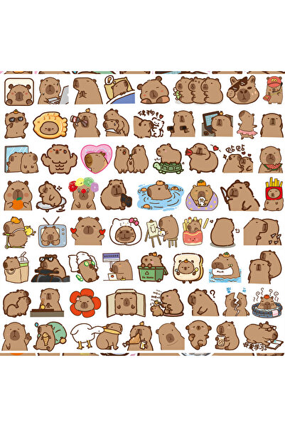 Choice 100 قطعة من ملصقات الكابيبارا اللطيفة - ملصقات حيوانات عصرية عالية الأ...