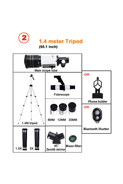 Choice حامل ثلاثي القوائم بطول 1.4 متر، تلسكوب فلكي احترافي F30070، منظار أحا...
