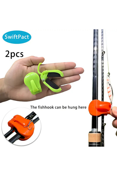 Choice قطعتان من مشابك تثبيت صنارة الصيد الخضراء سريعة التركيب - حامل سهل الا...