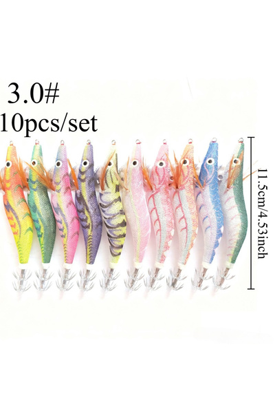 Choice مجموعة من 10 قطع من طُعم صيد الحبار المضيء Ackibbik، تتضمن 10 قطع من ط...