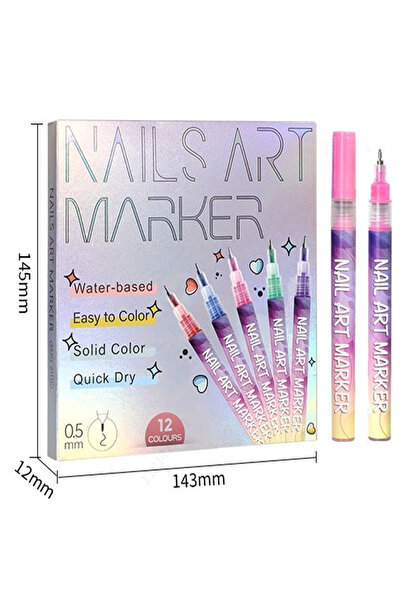 Choice 12 Color 12 Color Nail Art Graffiti Pen Set Nail Marker Drawing Acryli...