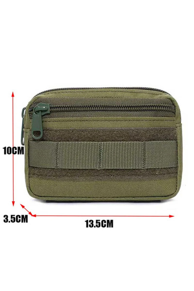 Choice حقيبة EDC مزدوجة الطبقات باللون الأخضر للرجال، حزام خصر تكتيكي من Moll...