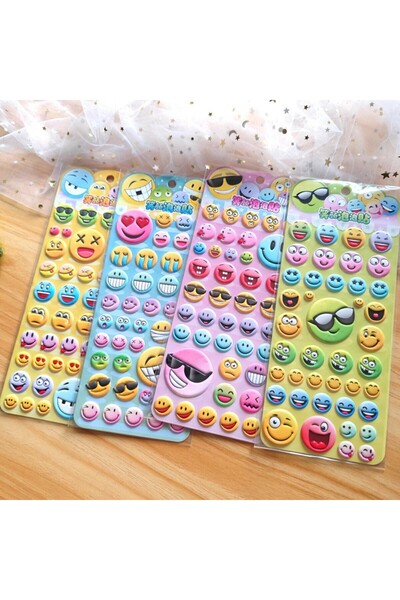 Choice 4 أوراق من ملصقات الوجوه المبتسمة ثلاثية الأبعاد المصنوعة من الفوم - م...