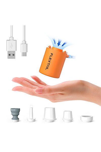 Choice مضخة هواء محمولة برتقالية اللون من نوع فليكس تيل، مضخة تخييم صغيرة مزو...