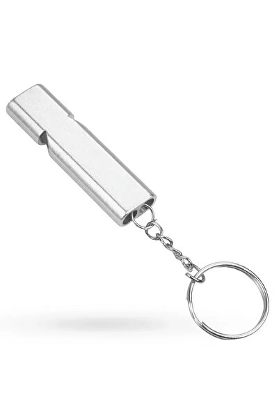 Choice Silver Flat Aluminum Alloy Dual Frequency Survival Whistle Double Tube...