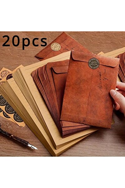 Choice Brown 10/20 pcs Vintage Kraft Paper Envelopes for Wedding Invitations,...