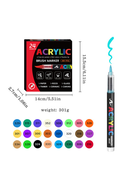 Choice مجموعة أقلام تلوين سائلة مباشرة، ٢٤ لونًا (من ١٢ إلى ١٦٨ لونًا)، للرسم...