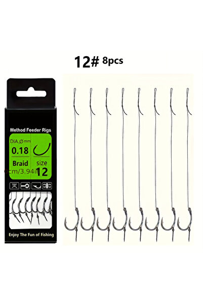 Choice 12HAO8PCS 8 قطع حبل صيد من نوع التغذية بطول 10.16 سم، خيط مضفر من نوع ...